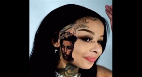 Blueface gets face tattoo dedicated to Chrisean Rock。